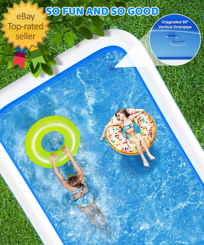 Large Inflatable Pool 130"×72"×22" Blow up Pool for Adults with Electric Pump gallery