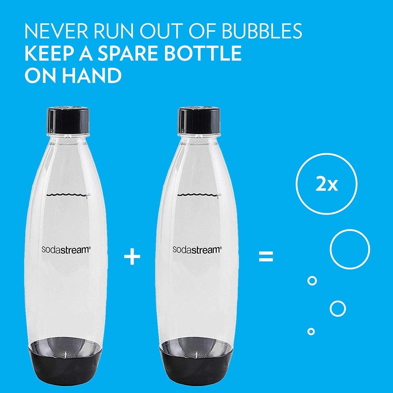 SodaStream Black 1L Slim Carbonating Bottles Twin Pack, Pack Of 2, gallery