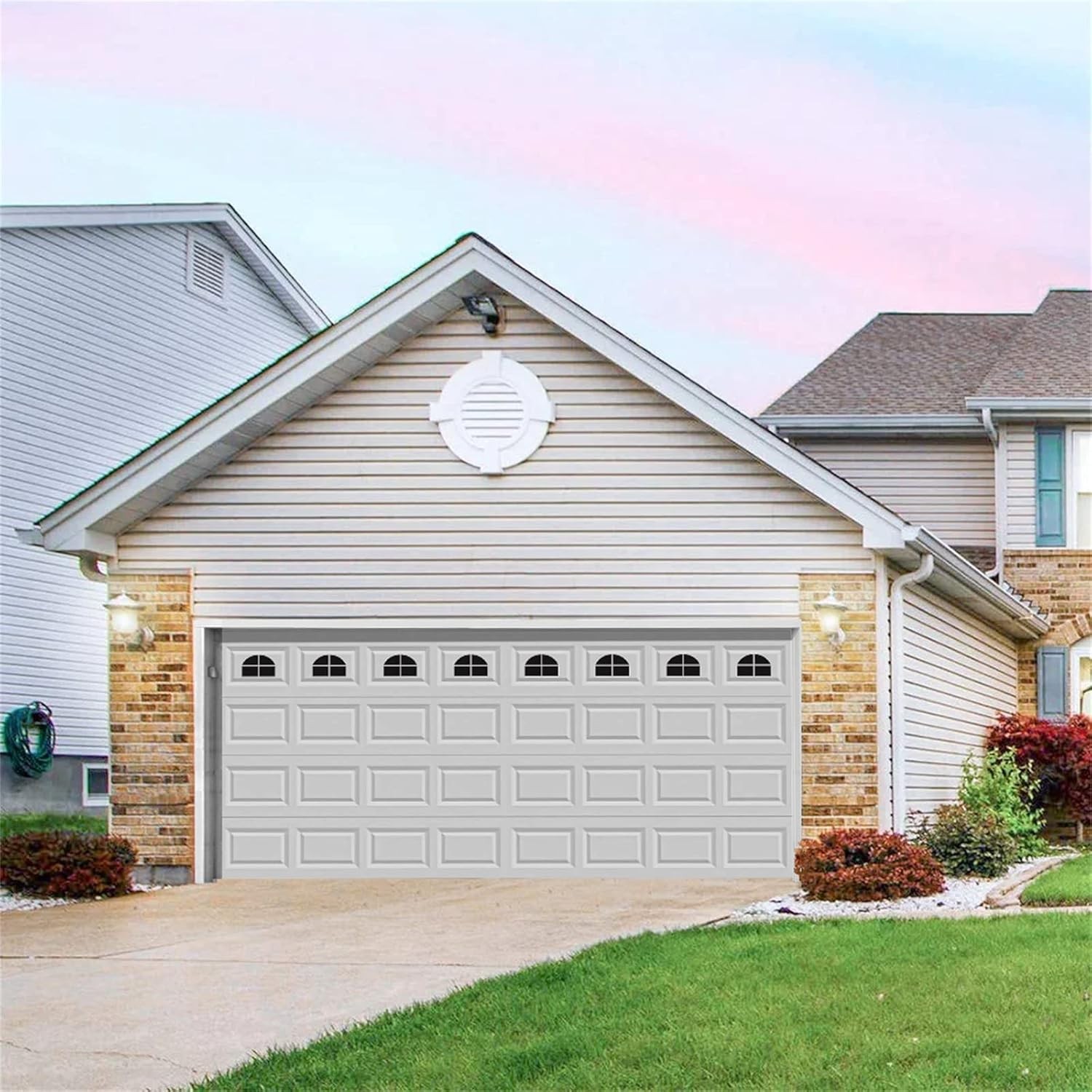 2 Car Garage Door Kit,32Pc Magnetic Decorative Hardware Panels Faux Fake Windows gallery