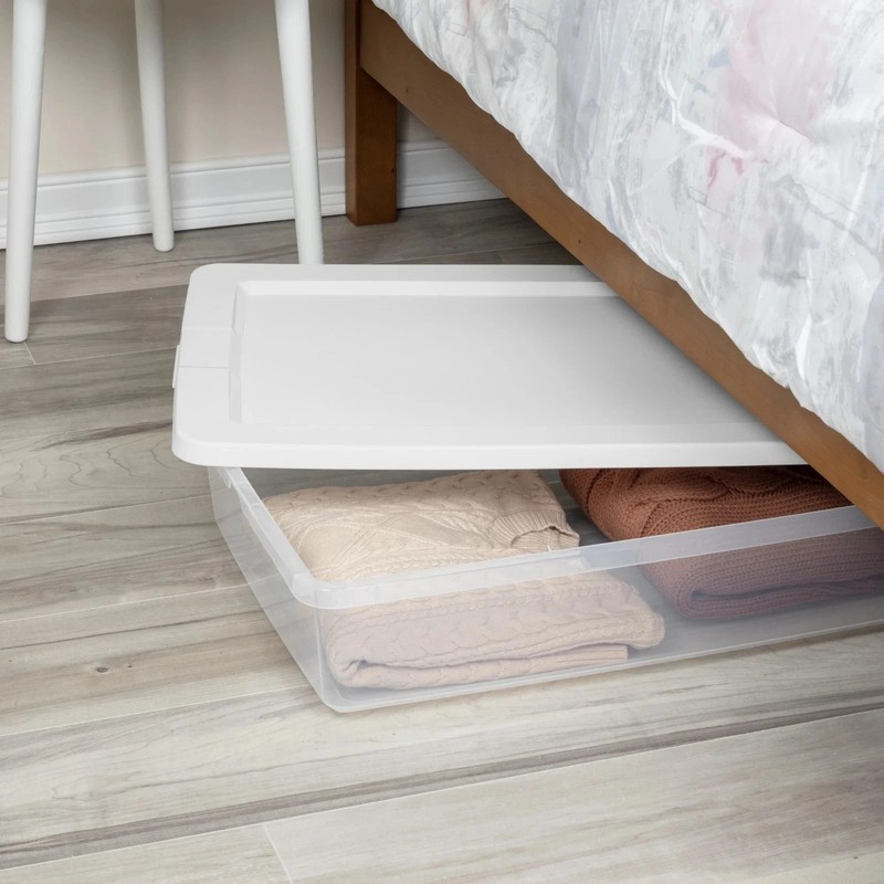 Sterilite 41 Quart Storage Box, Clear Plastic Storage Bin with Snap-on Lid. gallery