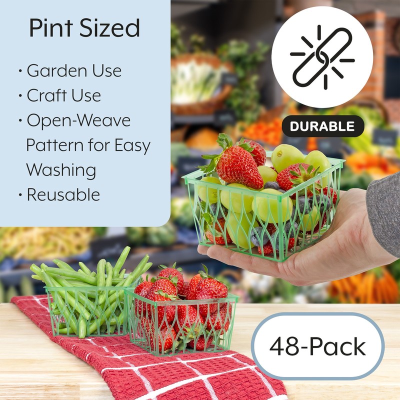 Plastic Berry Baskets, Fruit Boxes for Picking/Crafts gallery