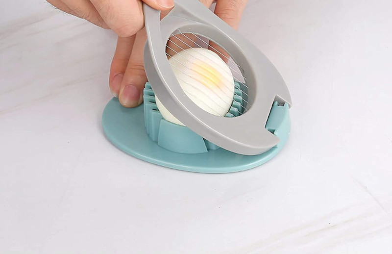 Egg Slicer for Hard Boiled Eggs Stainless Steel Wire Cutter Kitchen Tool Green gallery