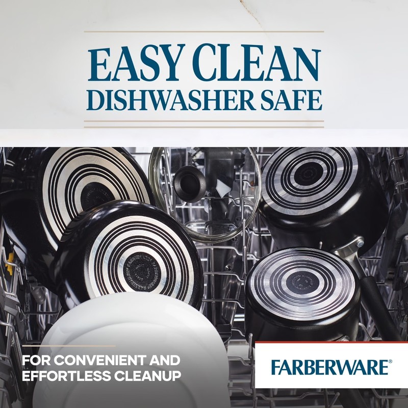 Farberware Easy Clean 6Qt Aluminum Nonstick Covered Jumbo Cooker Chef Pan, Black gallery