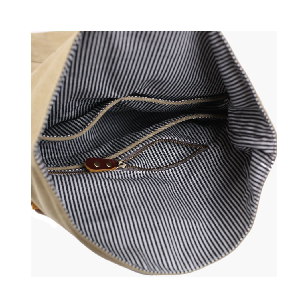 Handmade Minimalist Canvas Leather Backpack 5