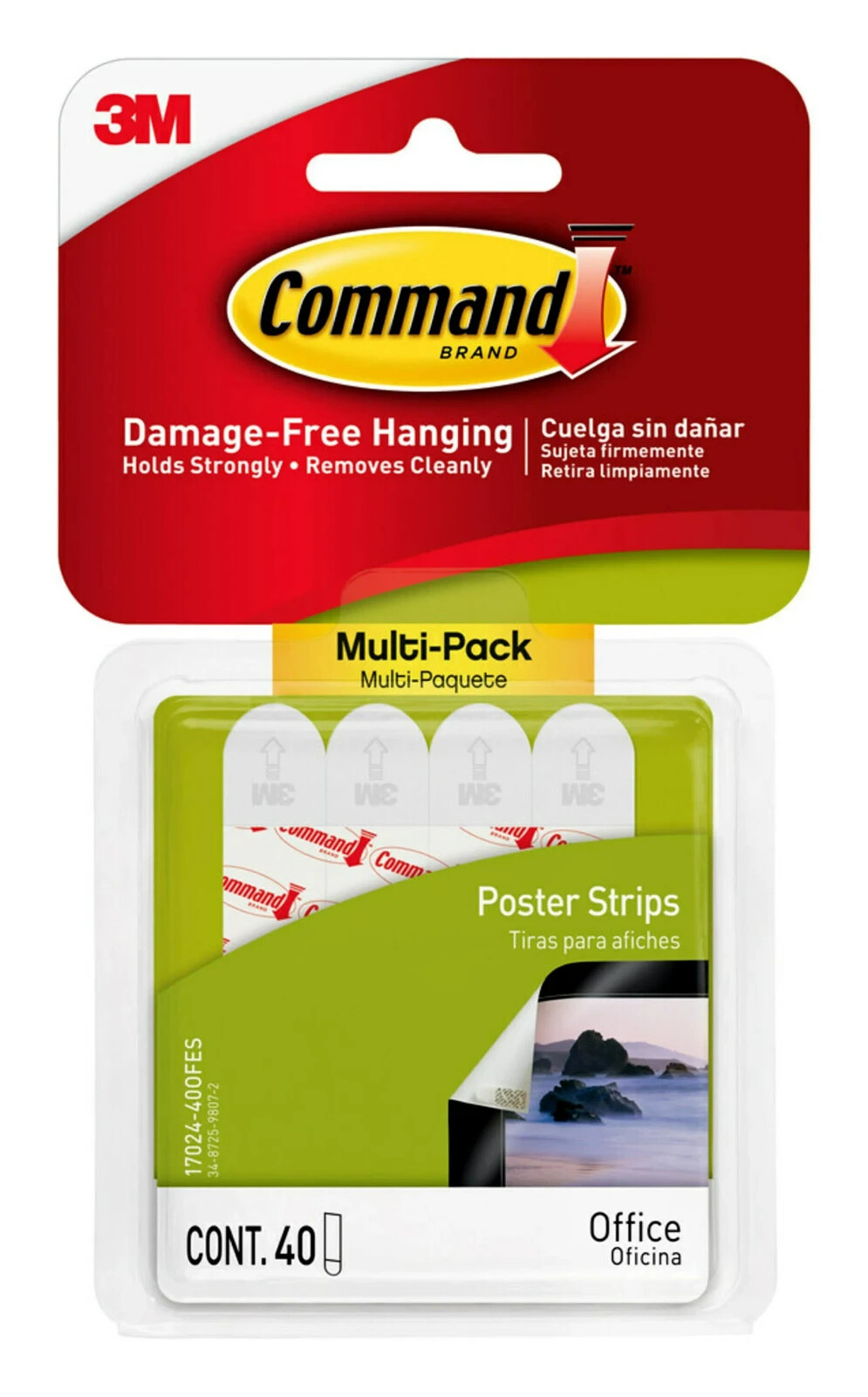 4 Pack - 3M Command Poster Hanging Strips Adhesive - 40 count each gallery
