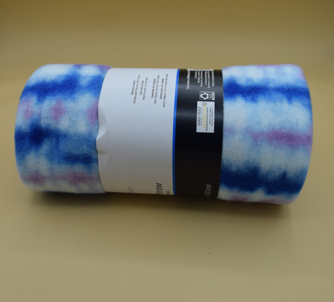 New Mainstays Fleece Throw 50" x 60" Blanket Purple Tie Dye gallery