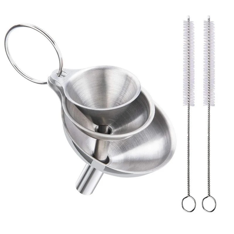 5 Pcs Stainless Steel Kitchen Funnels Set Food Metal Funnels for Filling Small.. gallery