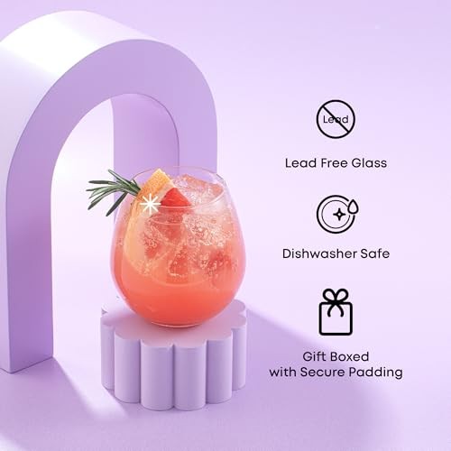 Spirits Stemless Wine Glasses for Red or White Wine (Set of 15 Oz (Set of 4) gallery
