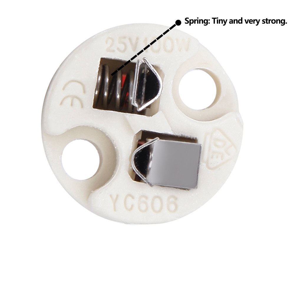 6pcs Mini Bi-Pin Socket Holder for Light Bulbs with Base GU5.3, G4, MR11, MR16 gallery