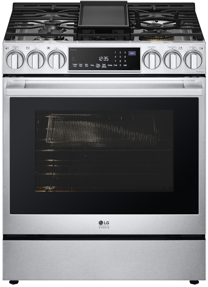 NIB LG 30" LSDS6338F Smart 5 Sealed Burners Slide-in Stainless Dual Fuel Range gallery