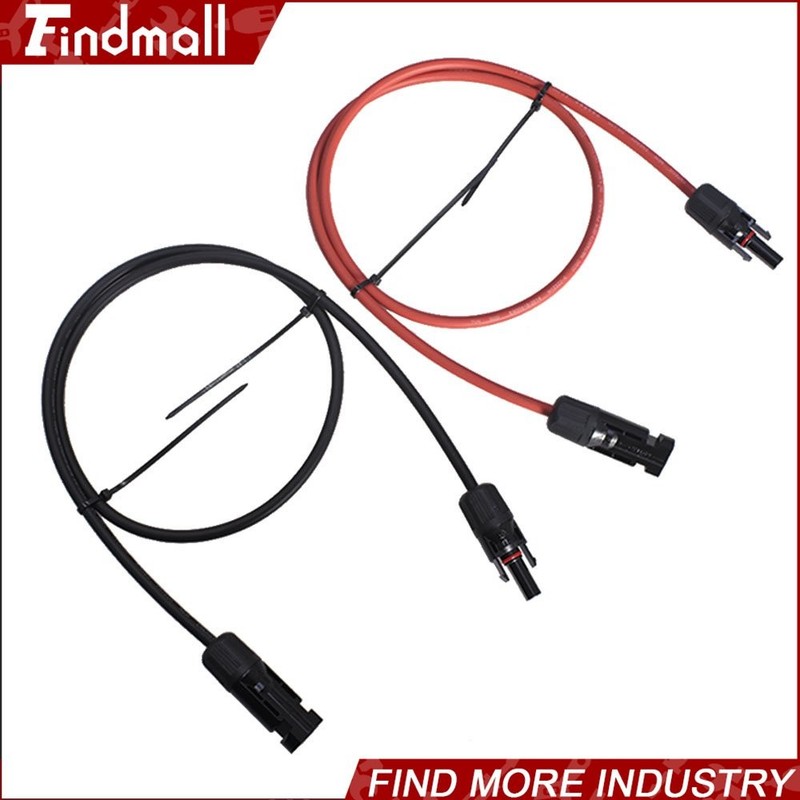 Findmall 1 Pair 15FT Durable Solar Panel Extension Cable Wire Connector 12AWG gallery