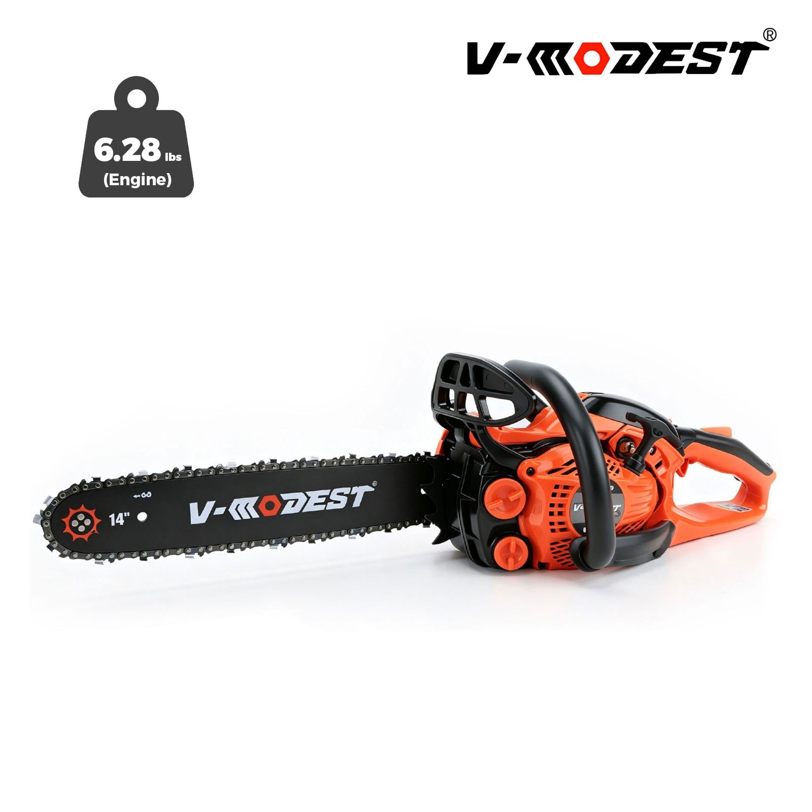 V-MODEST 2511 14" Compact Gas Powered/Rear Handle Chainsaw 25CC 2-Stroke Engine gallery