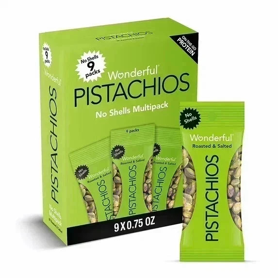 Wonderful Pistachios No Shells Roasted & Salted, 0.75 oz (Pack of 9) gallery