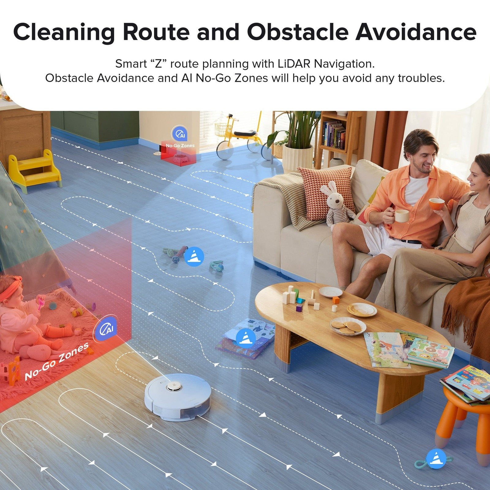 ROBOROCK Q8 MAX ROBOT VACUUM AND MOP WITH OBSTACLE AVOIDANCE, 5500PA - WHITE gallery