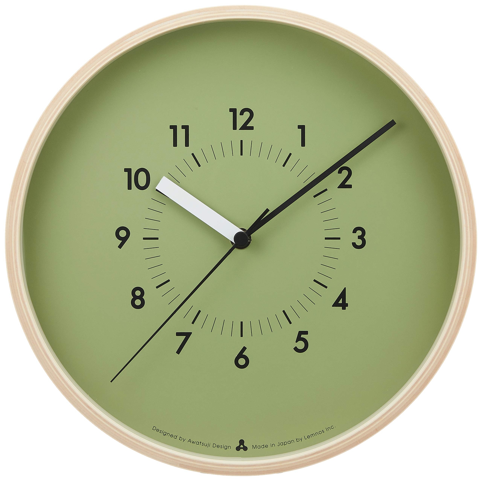 Lemnos wall clock analog SOSO general quartz clock natural color wood SOSO green gallery