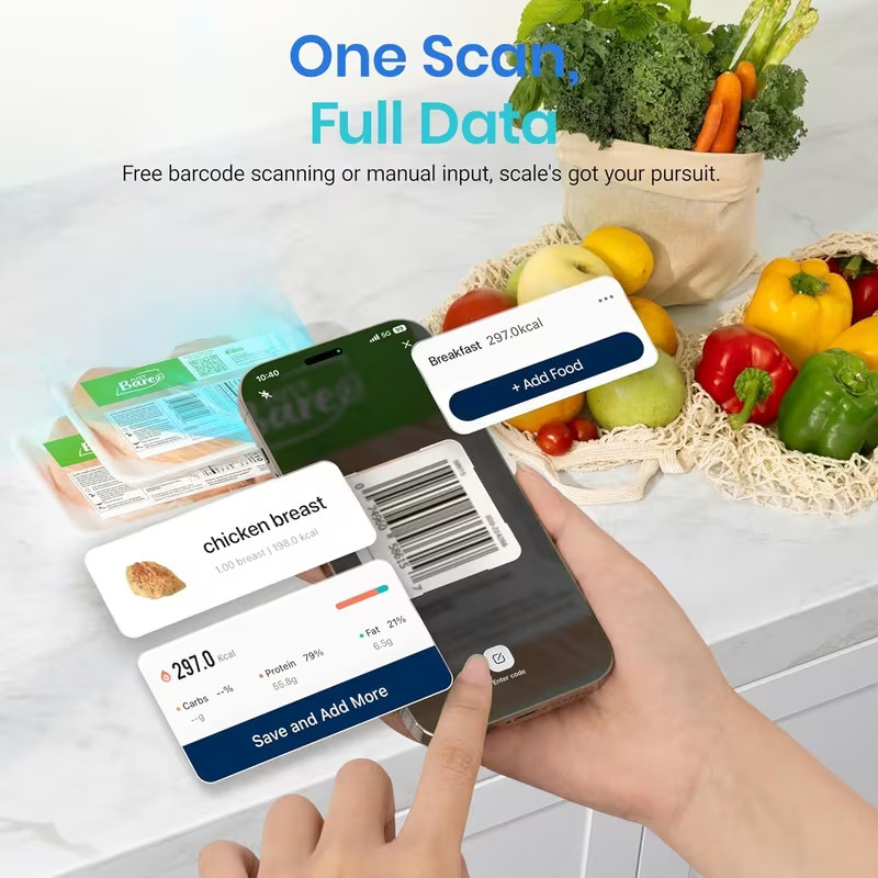 Smart Food Nutrition Scale App Calorie Counter Digital Kitchen Scale 11lb gallery
