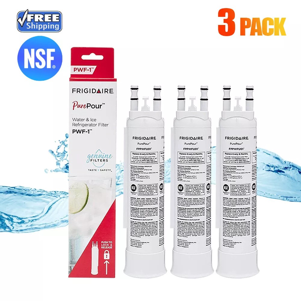 3 PACK Frigidaire PWF-1 FPPWFU01 Refrige PurePour Water &Ice Filter Sealed New gallery
