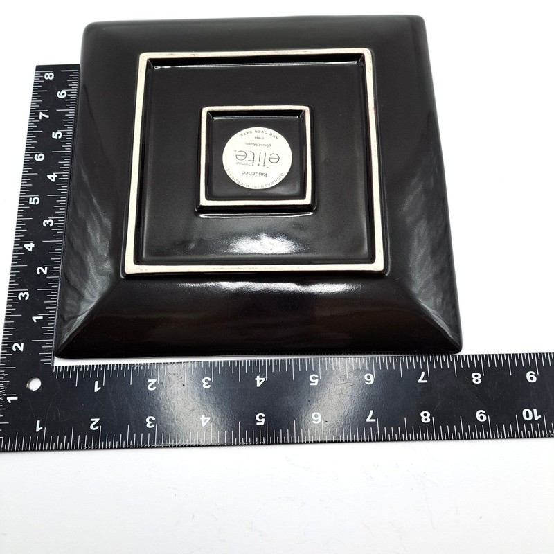 Gibson Elite Kaidence Square Dinner Plate Black Gray Ombre Ceramic Modern Safe gallery