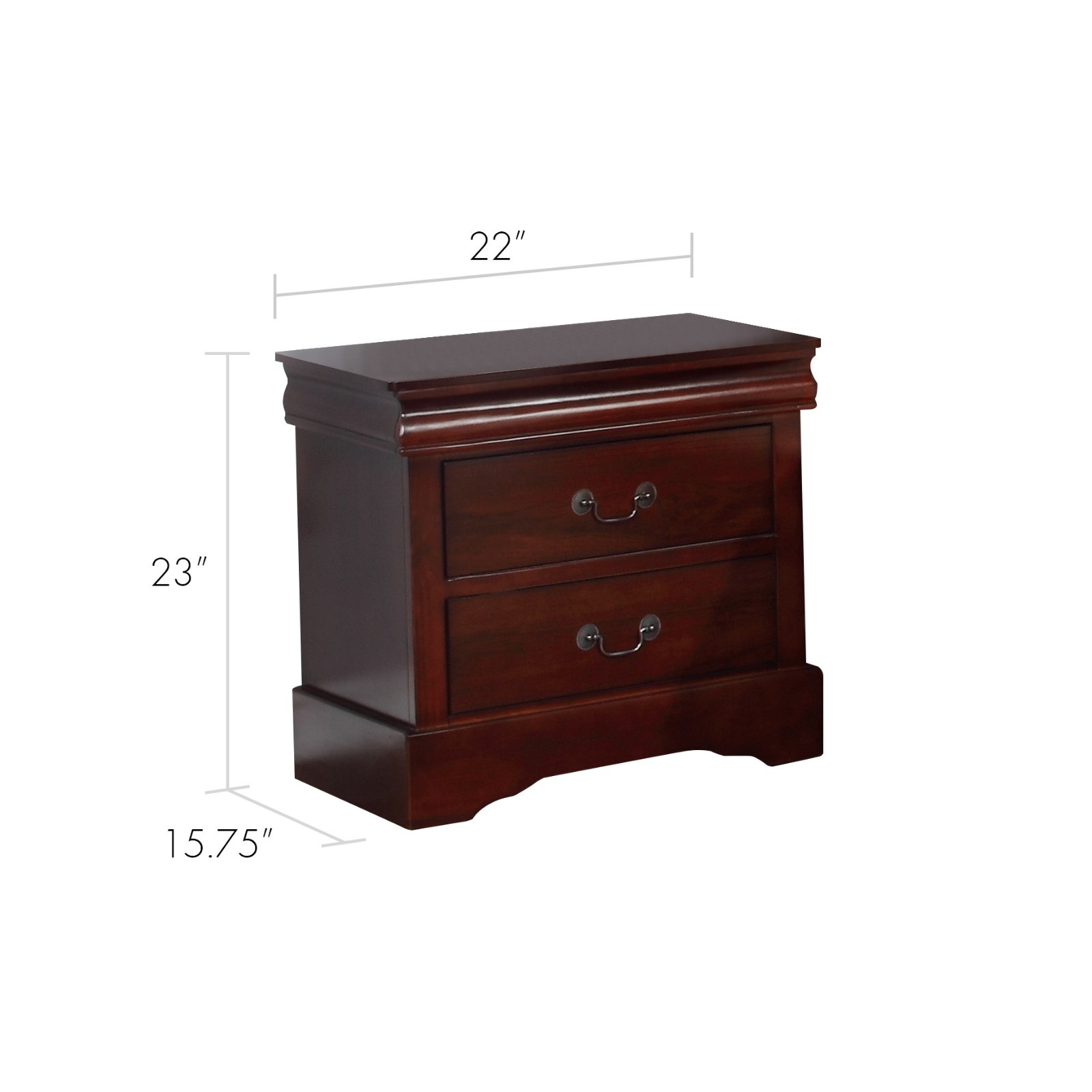 Fully Assembled 2-Drawer Nightstand, Solid Wood Bedside Table gallery