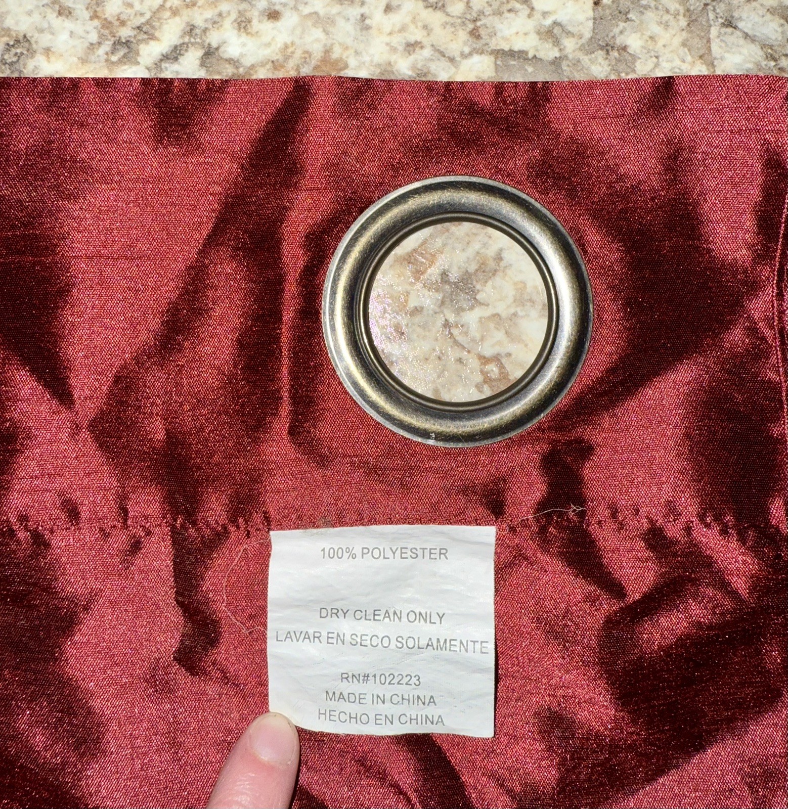 SET OF 2 RED LIGHT FILTERING GROMMET WINDOW CURTAIN PANELS 37 IN X 83 IN EACH gallery
