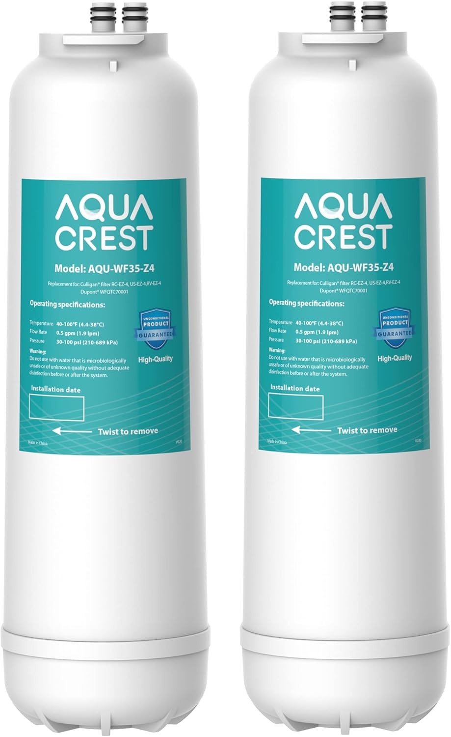 AQUA CREST Water Filter Replacement for Culligan® RC-EZ-4, DuPont® WFQTC30001(2) gallery