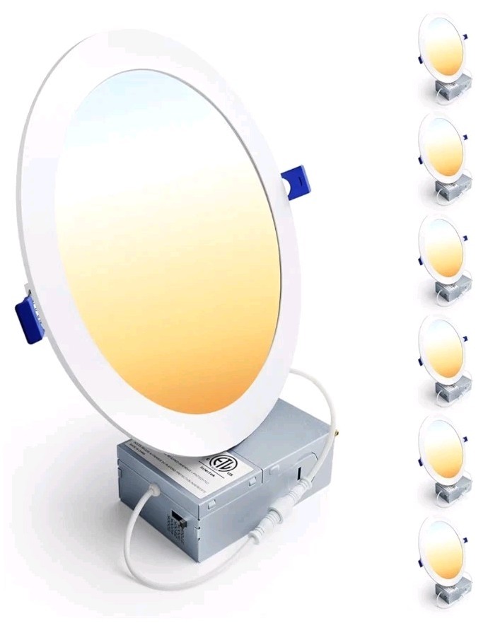 6 Pack 8 Inch LED Recessed Light, Dimmable, 2700K-5000K 5CCT, 1600LM High Bri... gallery