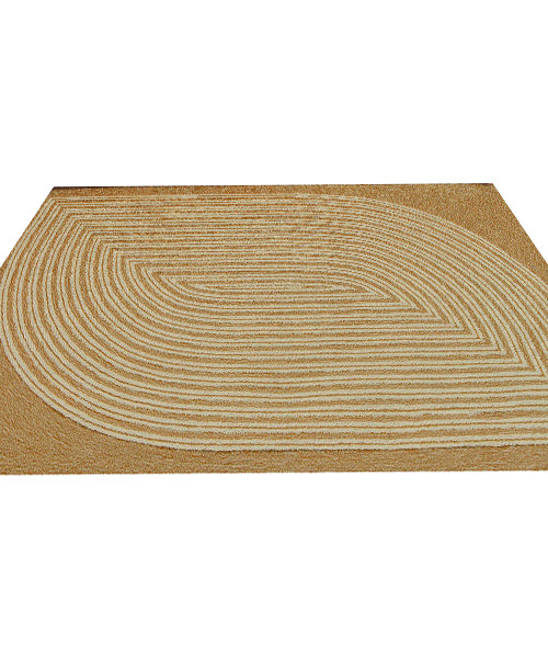 Gold Abstract Wool 9 ft x 12 ft Hand Tufted Carpet for Home and Living gallery