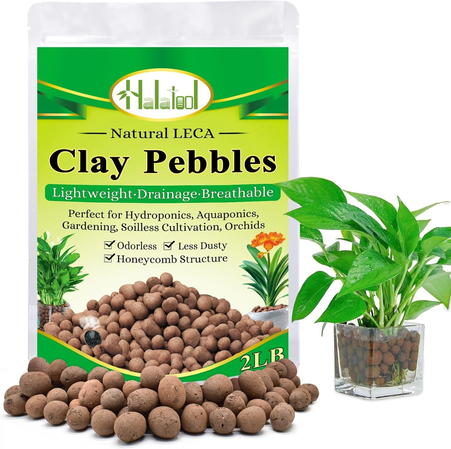 2 LB Natural Expanded Clay Pebbles for Plants 4Mm-16Mm Clay Balls 100% Organic H gallery