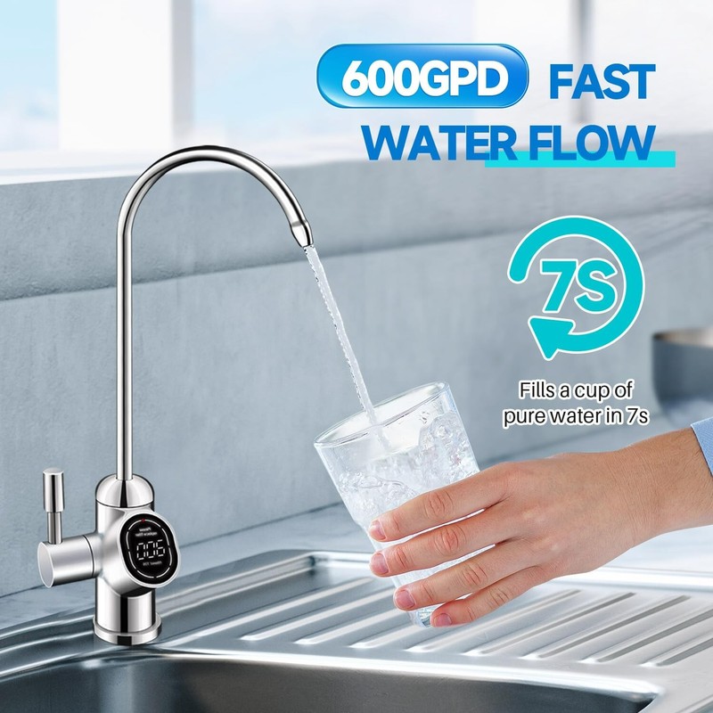 Tankless 600 GPD High Output RO Filter, Reverse Osmosis Water Filtration System gallery
