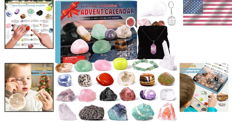 Holiday Crystal Countdown: 2024 Advent Calendar for Kids with Healing Stones gallery