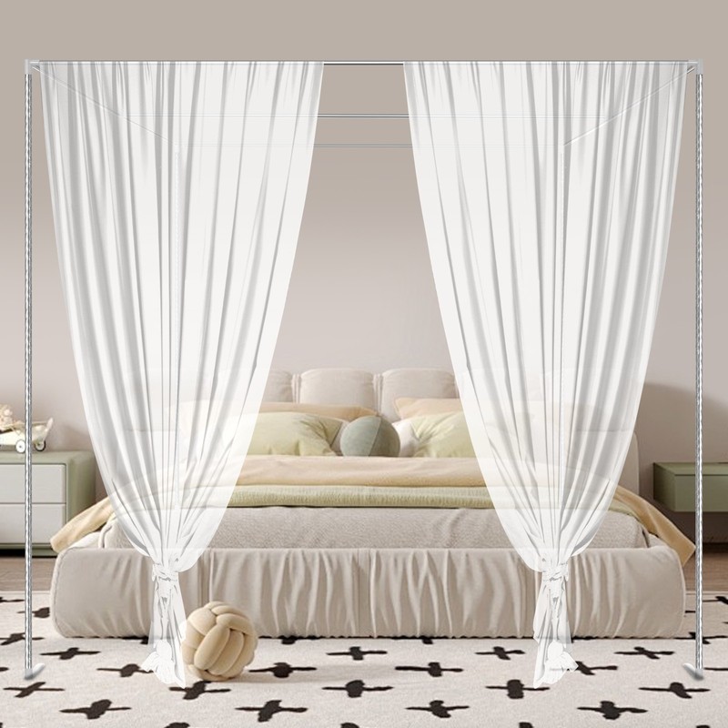 Modern Canopy Bed Frame 2*2*2m Rectangular Mosquito Net Bracket Floorstanding gallery