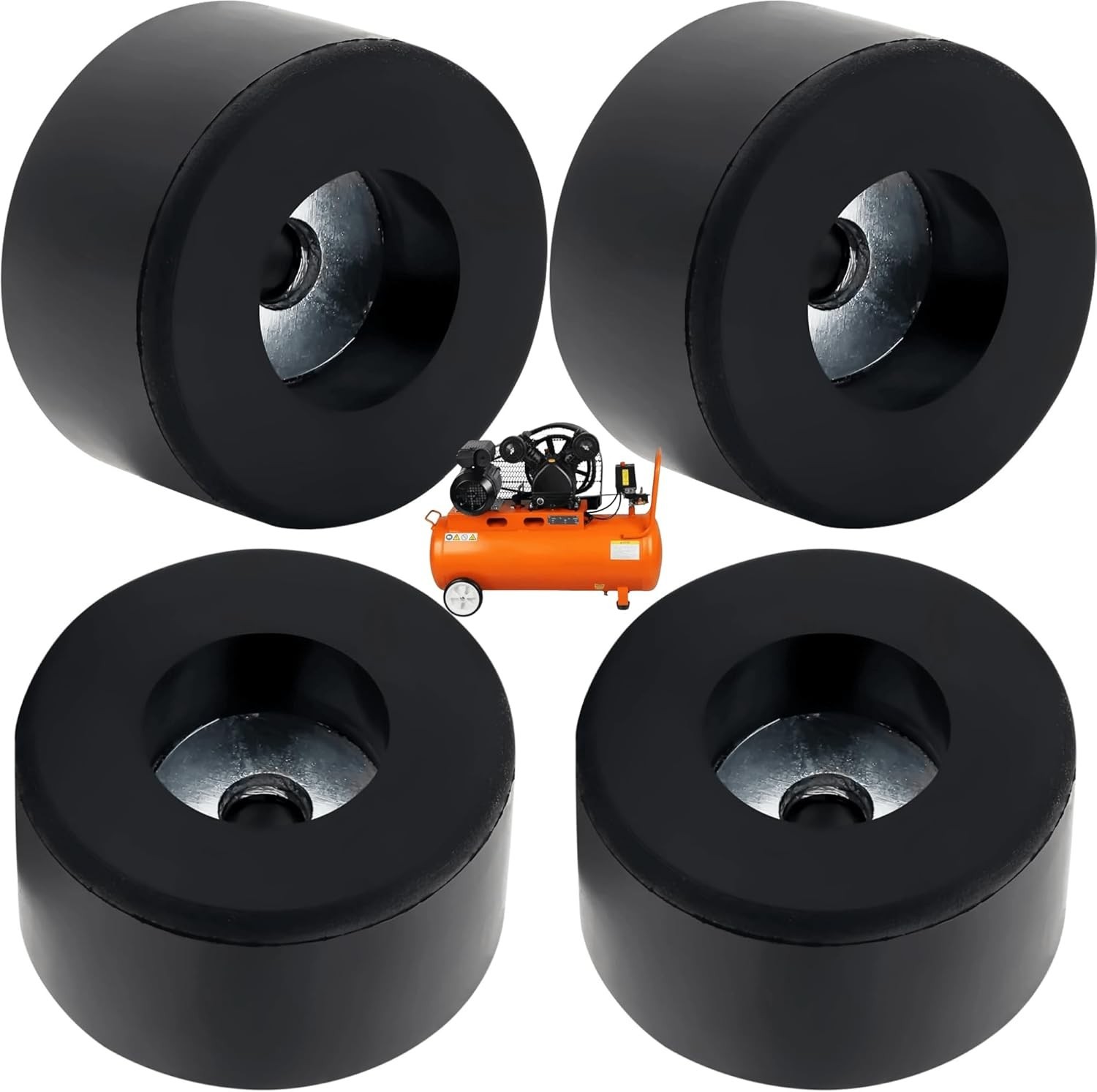 4 PCS 192310GS Air Compressor Isolator Pads, Replacement Rubber Black gallery
