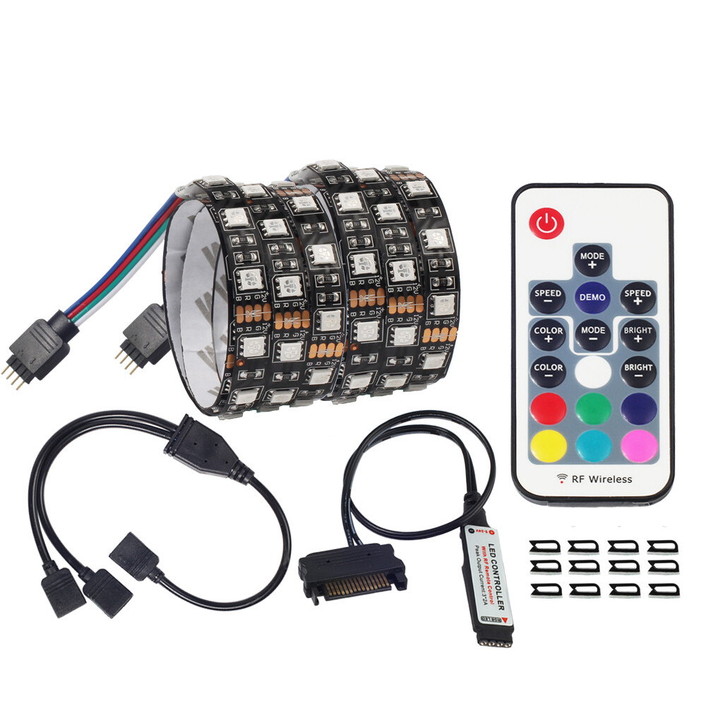 SATA RGB LED Strip Light for pc case Remote Control Computer Case Adhesive tape gallery
