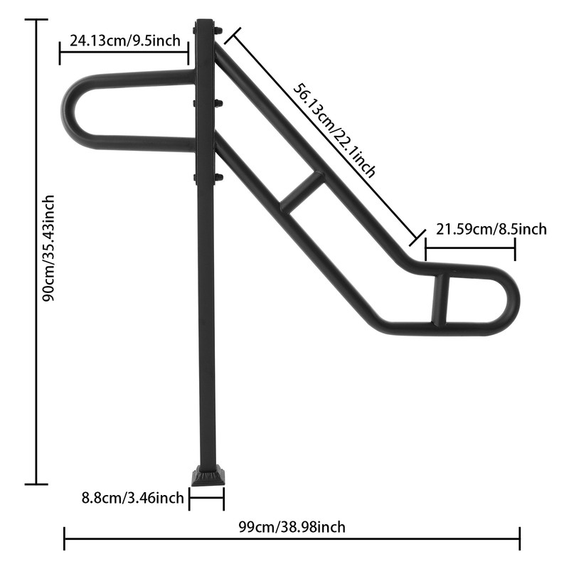Single Post Handrail Floor Mount 1-3 Steps Stair Railing For Porch Balcony Patio gallery