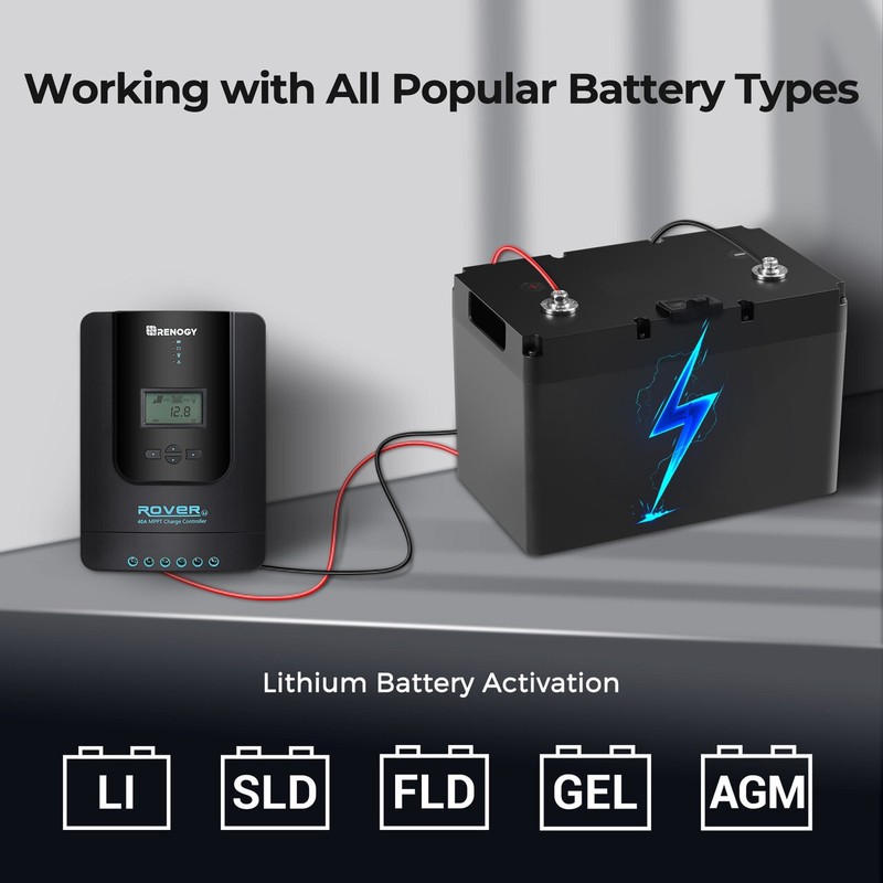 Renogy 40 Amp 12V/24V DC Input MPPT Auto Parameter Solar Charge Controller gallery
