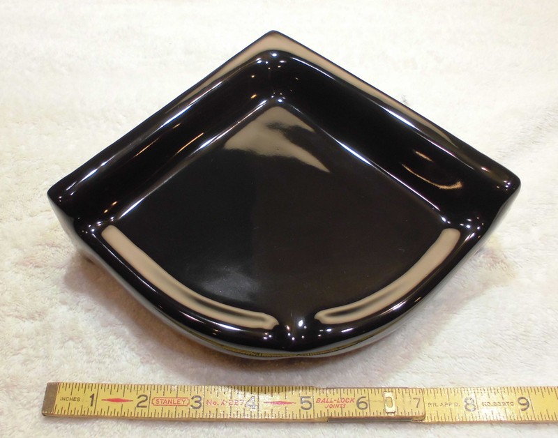 Ceramic *Glossy Black* Reversible Corner Bath-Shower Soap Dish-Shelf-Tray 7" NEW gallery