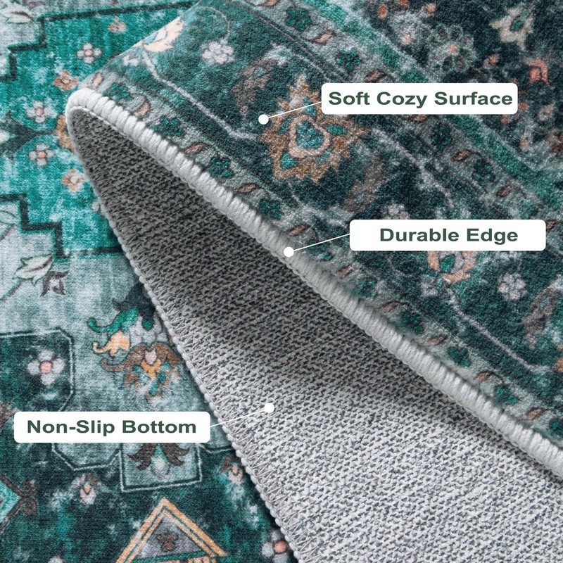 Ciicool Washable 2x3 Entry Rug, Small Rugs 2' x 3' (Rectangular), Teal/Multi gallery