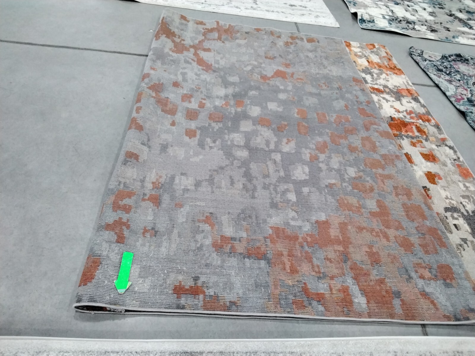 GREY / ORANGE 9' X 12' Damaged Binding Rug, Reduced Price 1172750350 MAD425H-9 gallery