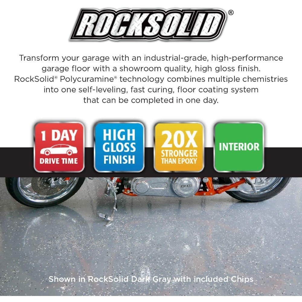 293513 RockSolid Polycuramine Garage Floor Coating, 2.5 Car Kit, High Gloss gallery