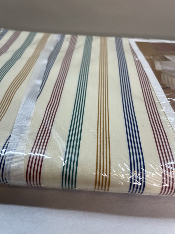 Wamsutta Supercale University Stripe Easy Care Twin Flat Sheet 100% Cotton USA gallery