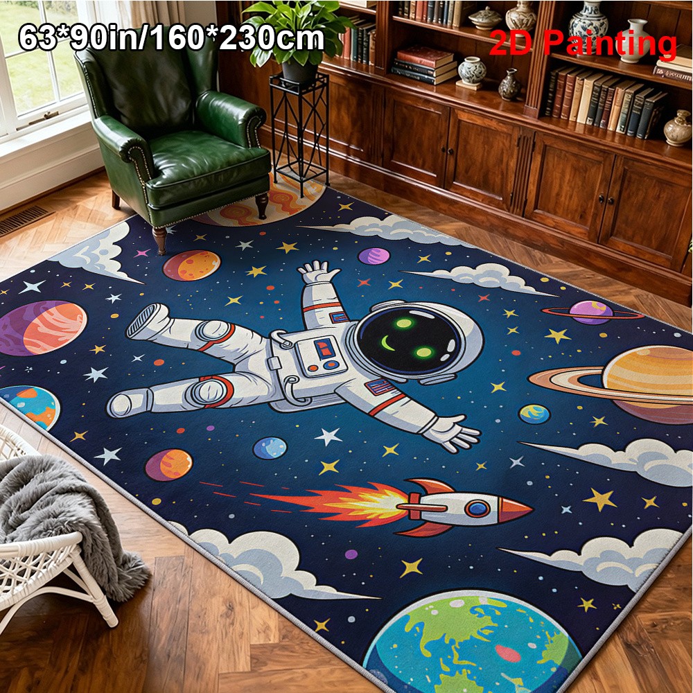 Large Modern Minimalist Space-Themed Carpet Suitable for Living Room Bedroom -N