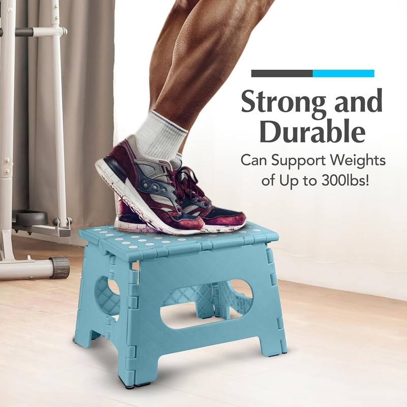 Compact 2-Pack Teal Folding Step Stool - Lightweight & Versatile for All Rooms gallery