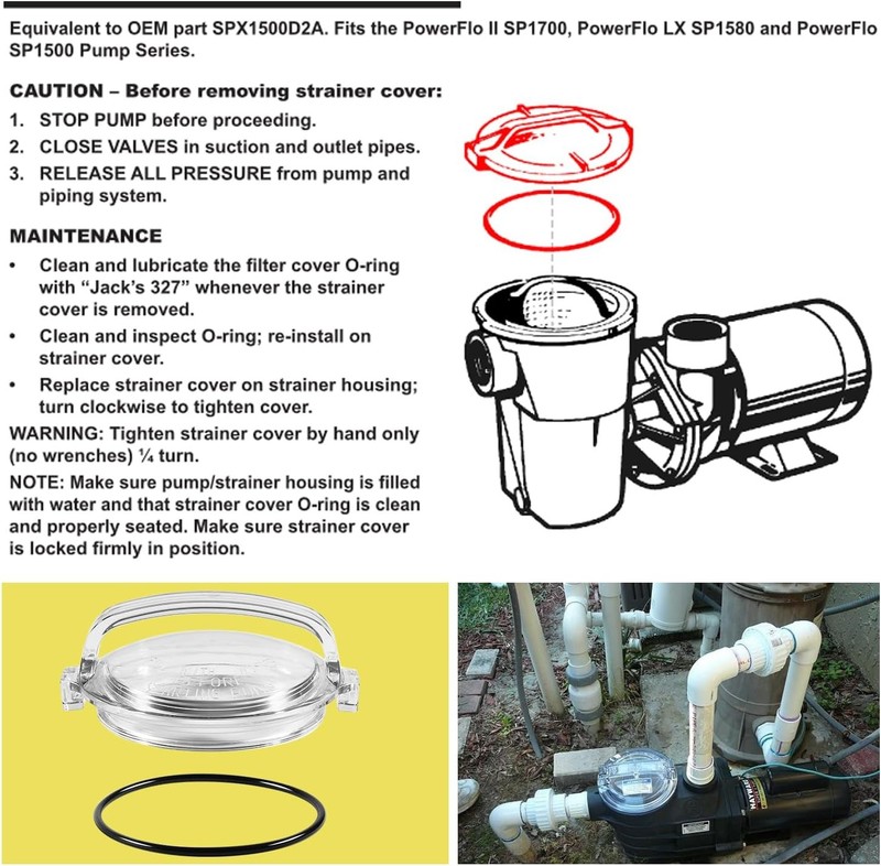 SPX1500D2A Strainer Cover W/ O Ring Replacement For Hayward Power Flo Pool Pump gallery