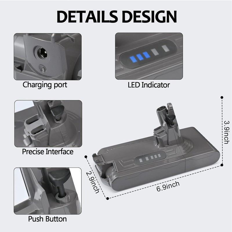 25.2V 4 Ah For Dyson V10 Battery Replacement Animal Absolute SV12 969352-02 New gallery