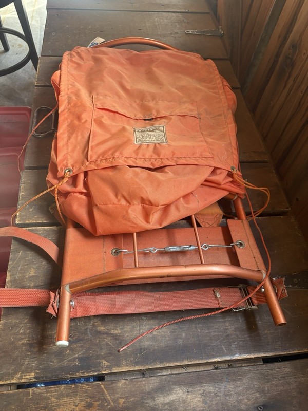 Vintage Jasper External Frame Hiking Pack Orange