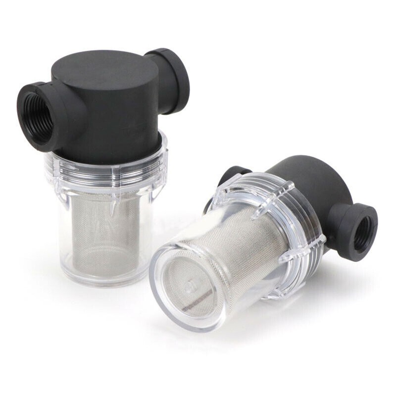 3/4" 1/2" 1" Inline Mesh Strainer Water Pump High Flow Pipeline Filter 40 Mesh gallery