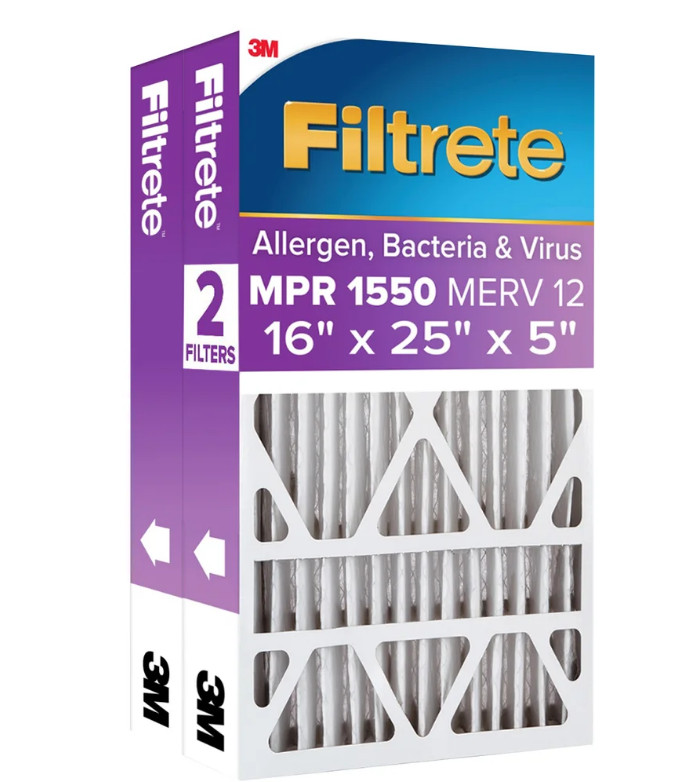 Filtrete Air Filter 5”, MPR 1550 MERV 12, 16"x25"x5", 2-Pack gallery