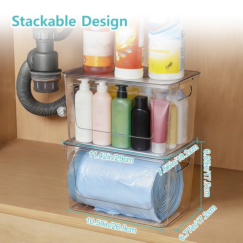 2 Pack Trash Bag Holder, Stackable Garbage Bag Dispenser for 13/30/33 Gallon Bag gallery