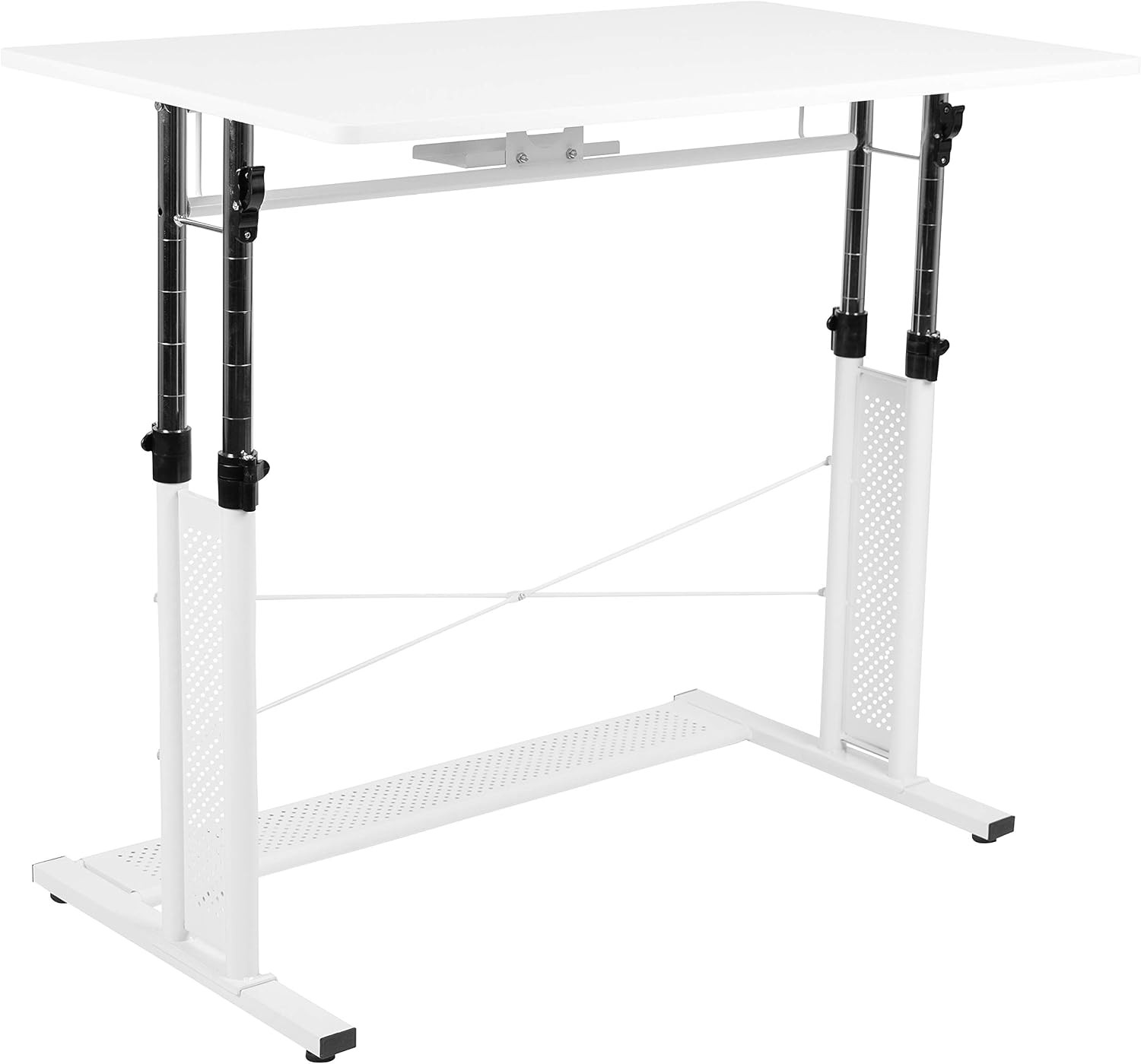 Fairway Height Adjustable (27.25-35.75"H) Sit to Stand Home Office Desk - White gallery