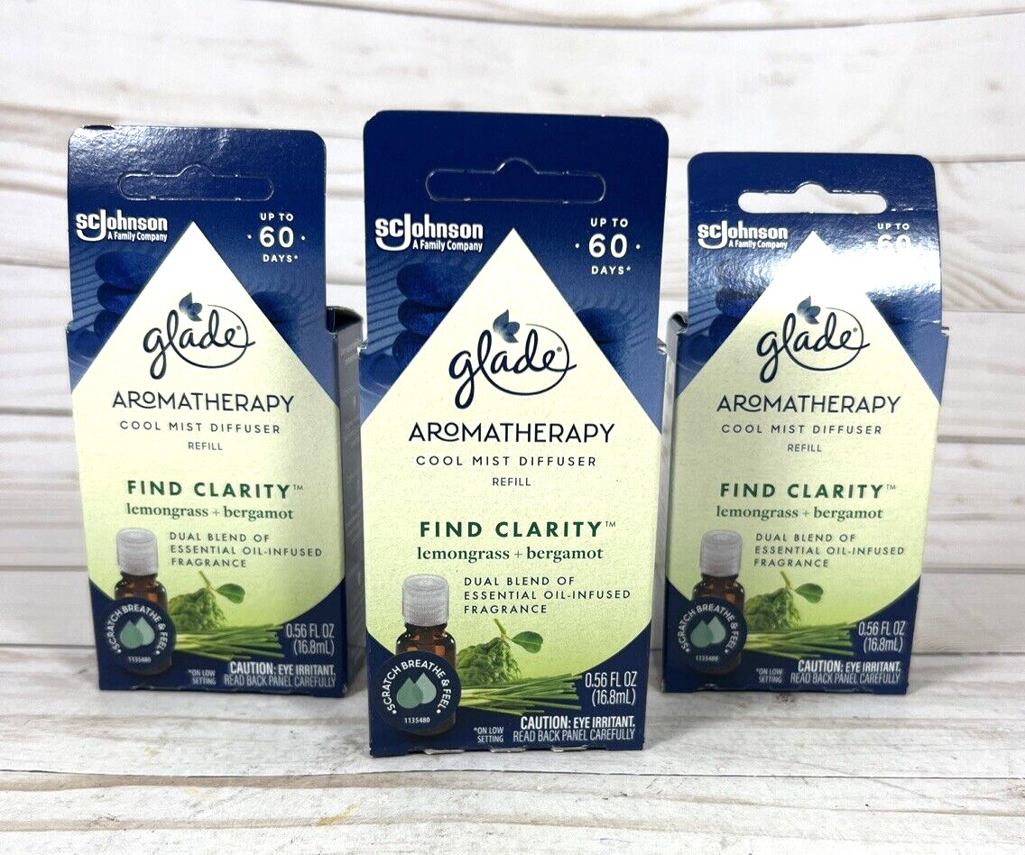 Glade Aromatherapy Cool Mist Diffuser Refill FIND CLARITY Lemongrass Bergamot 3x gallery